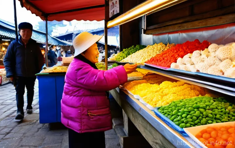 광주 1913송정역시장 감성사진 - **Prompt:** A bustling night scene at the 1913 Songjeong Station Market. The main street is illumina...